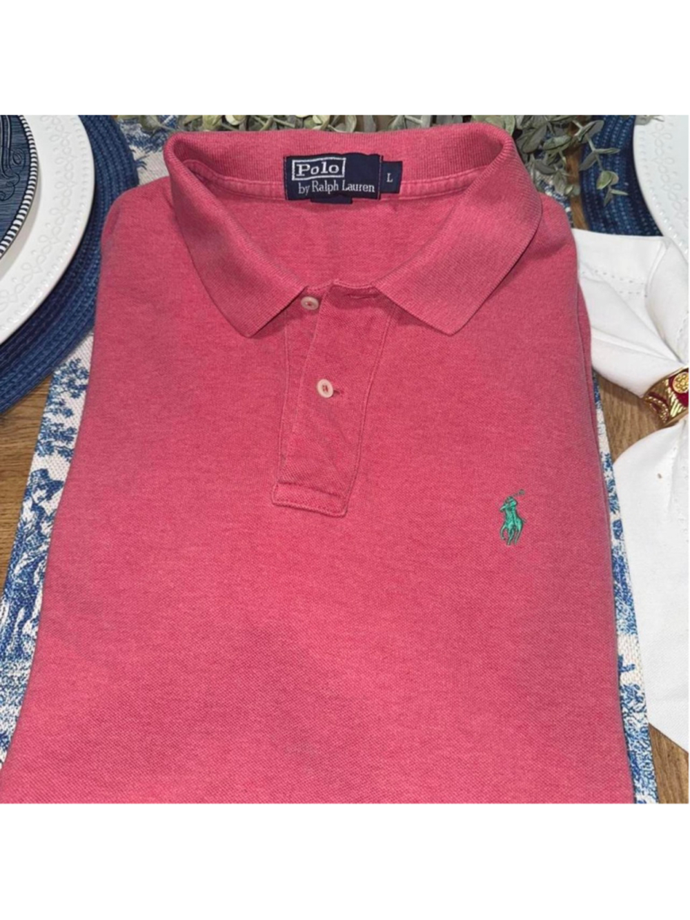 Men’s coral Ralph Lauren vintage polo
